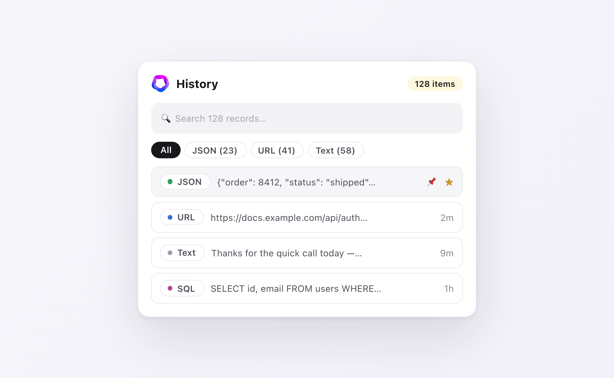 Clipboard History & Favorites